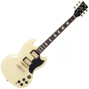 Guitarra Eléctrica Tipo SG Vintage White/Gold Vintage VS6VW
