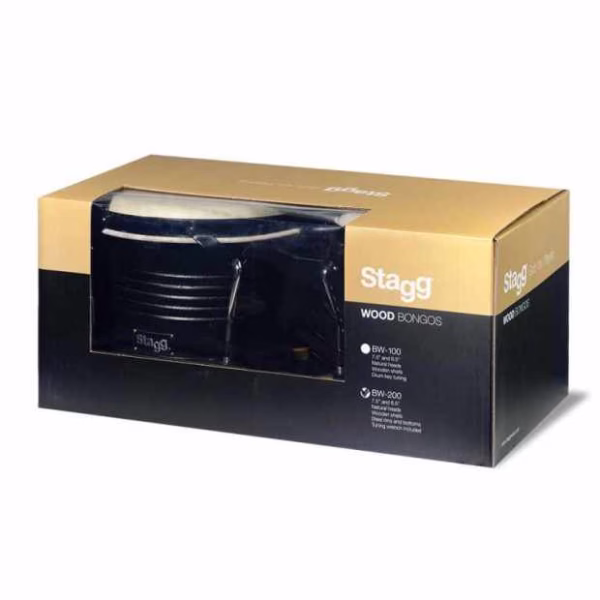 STAGG - BW-200BK - Bongó Latino 7.5” + 6.5” – Color Negro - Imagen 2