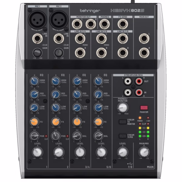 Behringer Xenyx 802S – Mezcladora Analógica USB de 8 Canales - Imagen 1