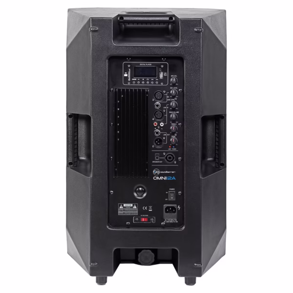 Caja Activa 12” SoundBarrier OMNI12A - 1200W Bluetooth, USB/SD, FM y Mezclador Integrado - Imagen 2