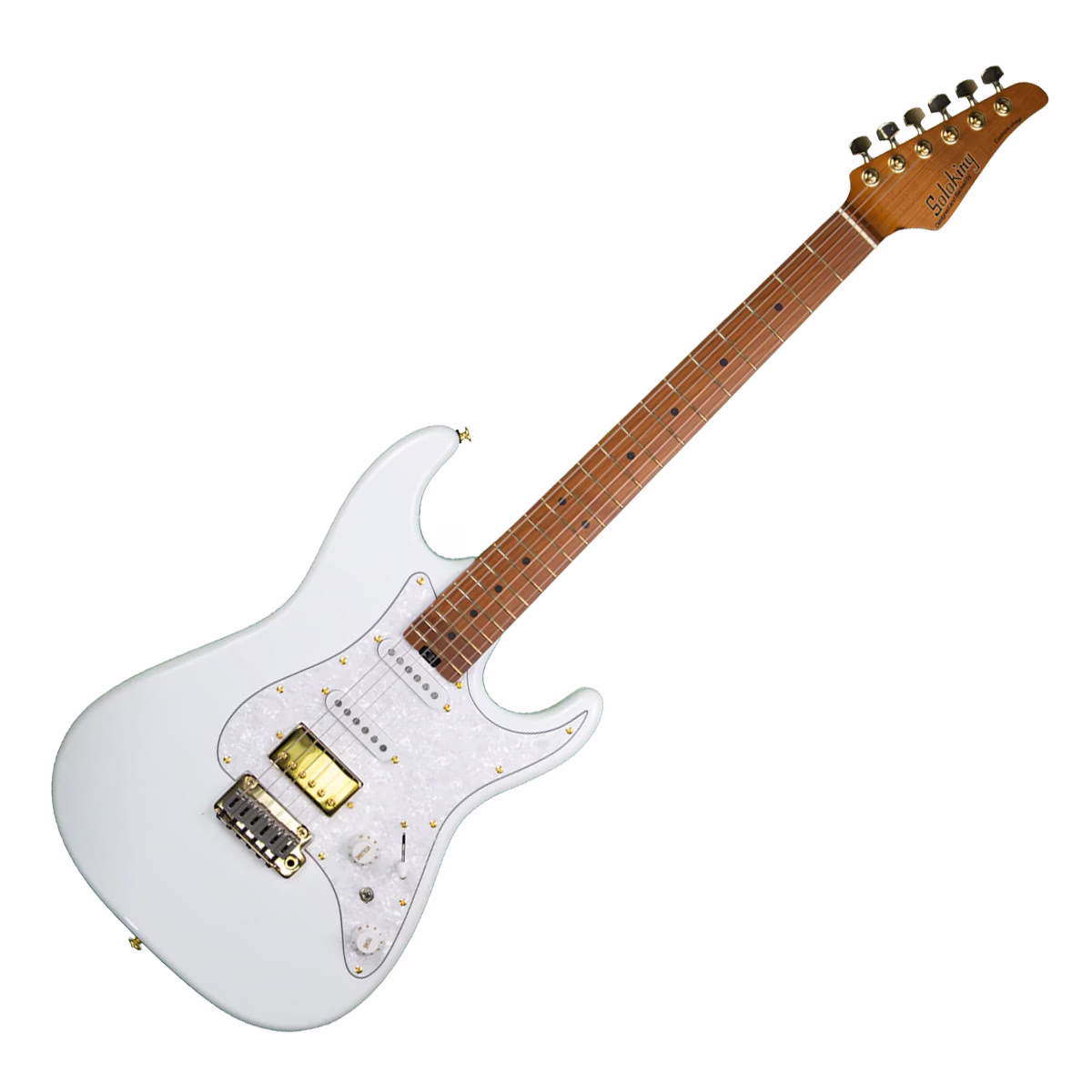 0006_74845377693105.avif Guitarra Eléctrica Soloking MS-1 Classic MKII Olympic White - Jescar® EVO Gold - Imagen 1