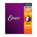 Elixir 11027 - Set Cuerdas Guitarra Acustica Nanoweb Bronze 11-52