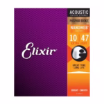 Elixir 16002 - Set Cuerdas Guitarra Acustica Fosforo Bronze Nanoweb Medium Extra Light 10-47