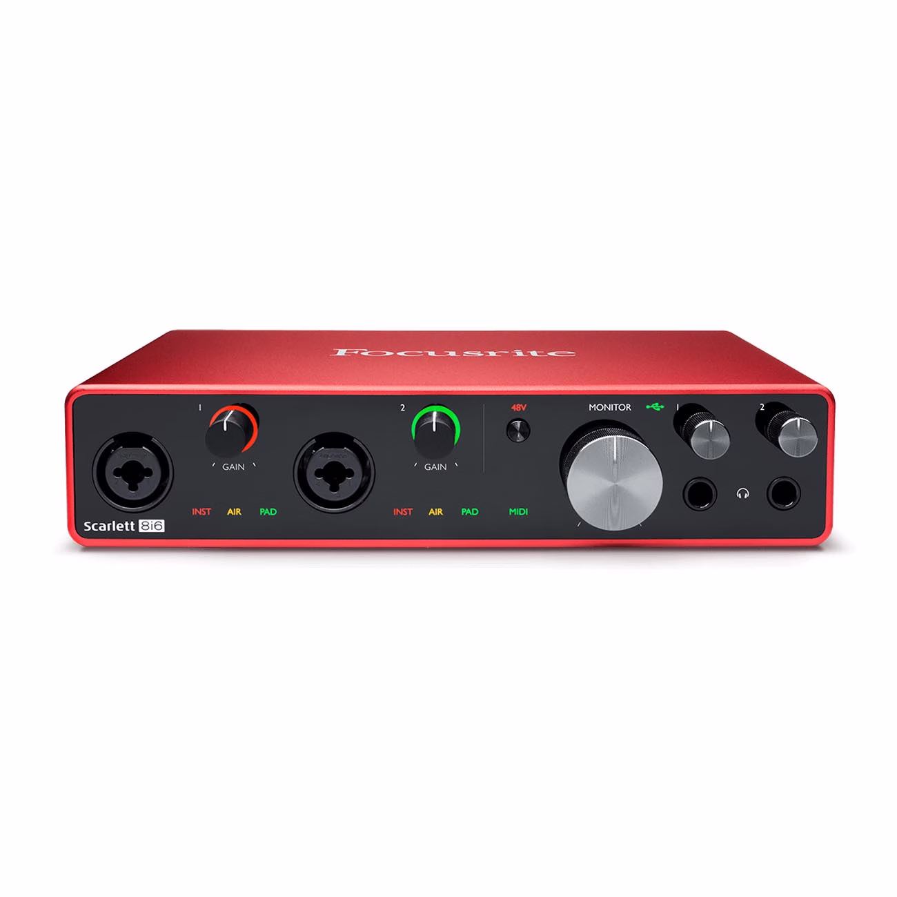 68280990157309-1.avif Focusrite Scarlett 8I6 3Gen - Interfaz De Audio 8X6 C/Puerto Midi Y Spdif - Imagen 1