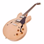 Vintage Vsa500Mp - Guitarra Electrica Tipo Dot Semi Hollow Color Natural Acc Plateados