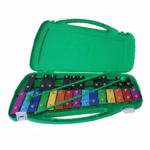 Metalófono Cromático De 25 Tonos Verde + Baqueta Adicional