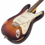 Guitarra Eléctrica Vintage V6MRSSB Stratocaster SSS - Distressed Sunburst con Pastillas Wilkinson - Imagen 3