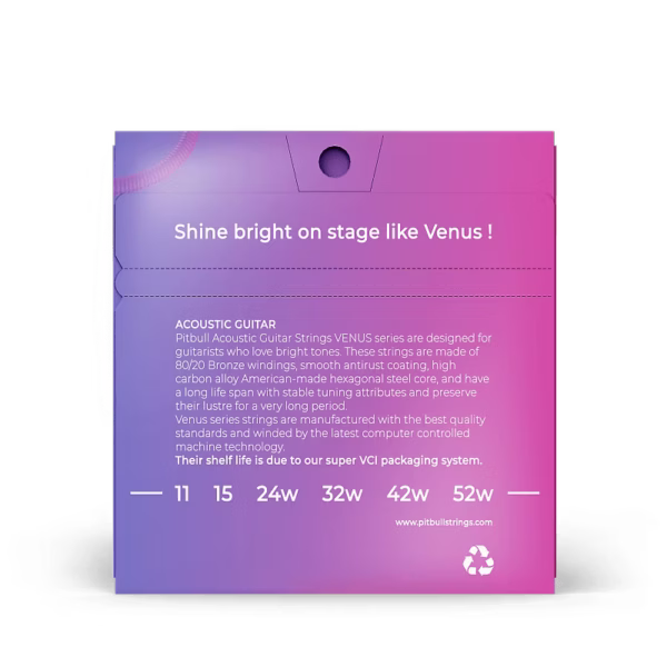 Pitbull - VAG 11-52 SL - Set Cuerdas Guit. Acústica Venus Series 11-52 - Imagen 2