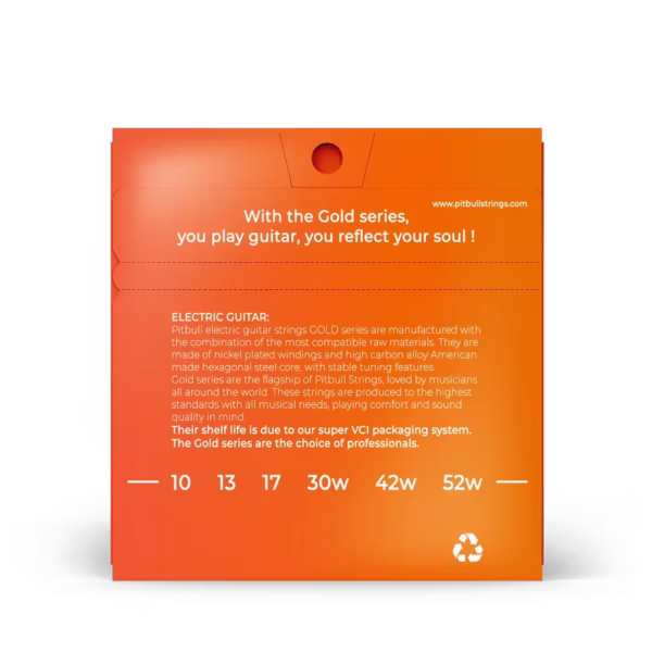 Pitbull - GEG 10-52LTHB - Set Cuerdas Guitarra Eléctrica Gold Series 10-52 - Imagen 2